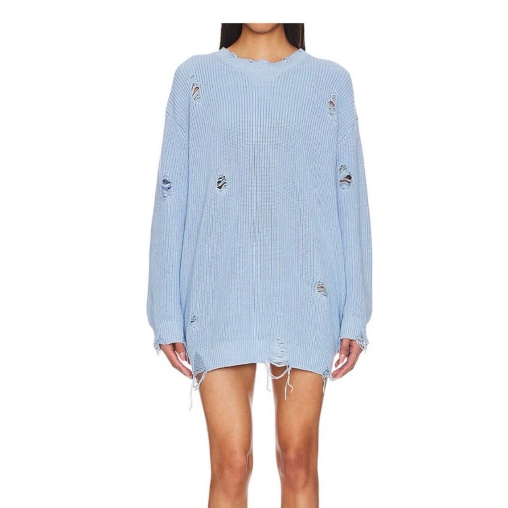 Ser.O.Ya Classic White Shirt Chloe Baby Blue Sweater Dress.